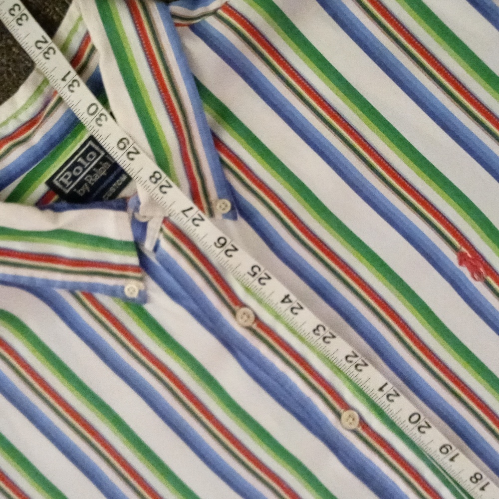 💚VTG Polo Ralph Lauren💚 - Men's Multicolor Stripe L/S Button Down - Picture 10 of 11